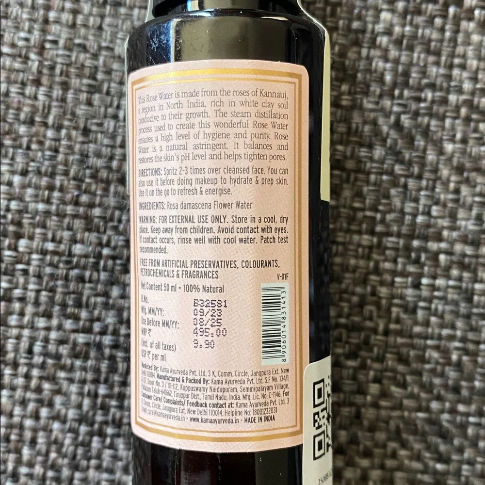 NWT 🌹 Kama Ayurveda Pure Rose Water Toning Spray 50ML, Face & Body Mist